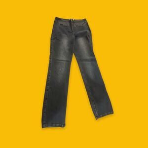 Soft Surroundings Straight Leg Greyish-Blue Cotton Stretch Blend Jeans Size 8